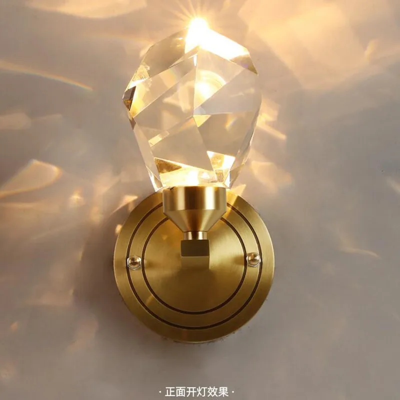New 2021 Nordic Modern Crystal Wall Lamp Gold Living Room Bedroom TV Corridor Bathroom Wall Light Interior Home Decor Fixtures
New 2021 Nordic Modern Crystal Wall Lamp Gold Living Room Bedroom TV Corridor Bathroom Wall Light Interior Home Decor Fixtures