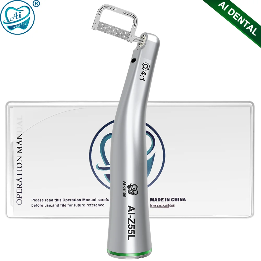 AI-Z55L Dental Orthodontic Tool 4:1 Contra Angle with Optical Fiber Single Spary Reciprocating Interproximal Stripping Handpiece
AI-Z55L Dental Orthodontic Tool 4:1 Contra Angle with Optical Fiber Single Spary Reciprocating Interproximal Stripping Handpiece