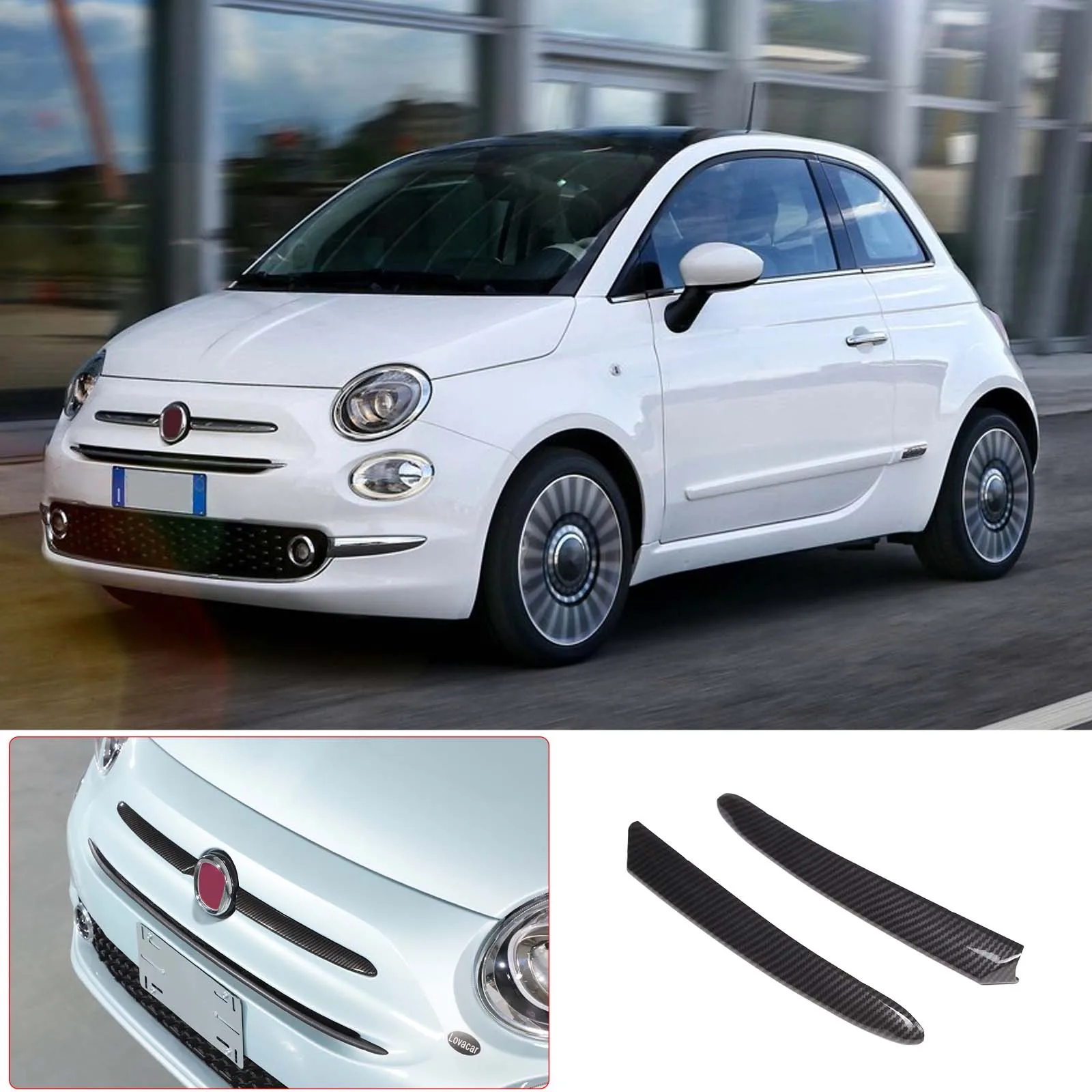 For Fiat 500 2016-2025 Front Emblem Side Decorative Strips Front Grille Moulding Cover Car Accessories ABS Carbon Fiber Pattern
For Fiat 500 2016-2025 Front Emblem Side Decorative Strips Front Grille Moulding Cover Car Accessories ABS Carbon Fiber Pattern