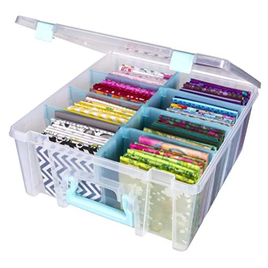 Super Satchel Double Deep Compartment Box - Art Storage with 8 Removable Compartments Smart Closure for Craft Supplies Clear Aq
Super Satchel Double Deep Compartment Box - Art Storage with 8 Removable Compartments Smart Closure for Craft Supplies Clear Aq