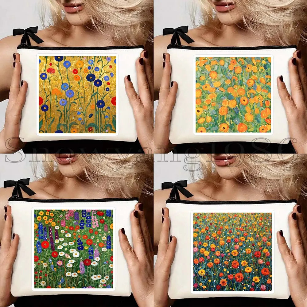 4pcs Klimt Style Flower Garden Gustav Klimt Flowers with Gold Klimt Sunflowers Canvas Storage Cosmetic Bag Makeup Case Pouch
4pcs Klimt Style Flower Garden Gustav Klimt Flowers with Gold Klimt Sunflowers Canvas Storage Cosmetic Bag Makeup Case Pouch