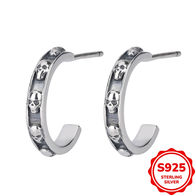 Classic and Personalized Authentic S925 Silver Skull Women's Trendy Cool Earrings 
Classic and Personalized Authentic S925 Silver Skull Women's Trendy Cool Earrings