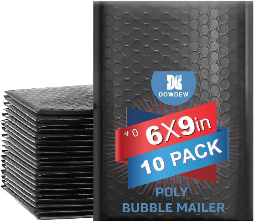 Water Resistant Bubble Mailers 6x9 inch, 10 Pack, Black Padded Envelopes
Water Resistant Bubble Mailers 6x9 inch, 10 Pack, Black Padded Envelopes