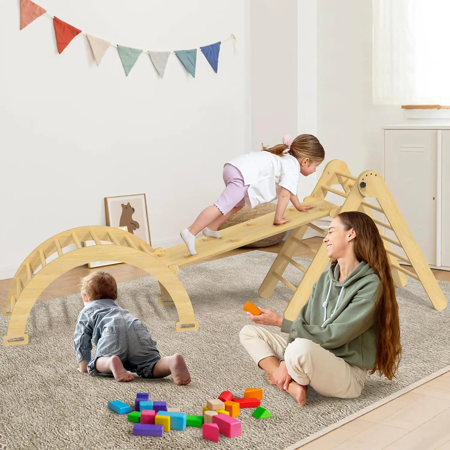 5 in 1 Pikler Triangle Set, Toddler Montessori Climbing Set, Climbing Toys for Toddlers 1-3 Inside, Toddler Climbing Toys Indoor
5 in 1 Pikler Triangle Set, Toddler Montessori Climbing Set, Climbing Toys for Toddlers 1-3 Inside, Toddler Climbing Toys Indoor
