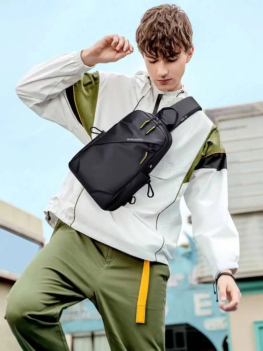 Men's PU Leather Sling Chest Bag: Adjustable, Multi-Pocket for Street Fashion, Gym & Commuting. Stylish & Practical.
Men's PU Leather Sling Chest Bag: Adjustable, Multi-Pocket for Street Fashion, Gym & Commuting. Stylish & Practical.