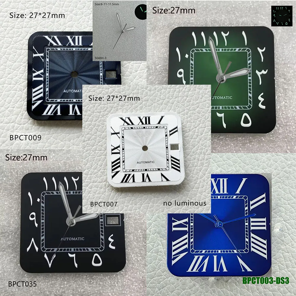 27mm New Santos square Roman Arabic S logo dial suitable for S NH35 NH36 automatic movement S logo dial watch accessories repair
27mm New Santos square Roman Arabic S logo dial suitable for S NH35 NH36 automatic movement S logo dial watch accessories repair