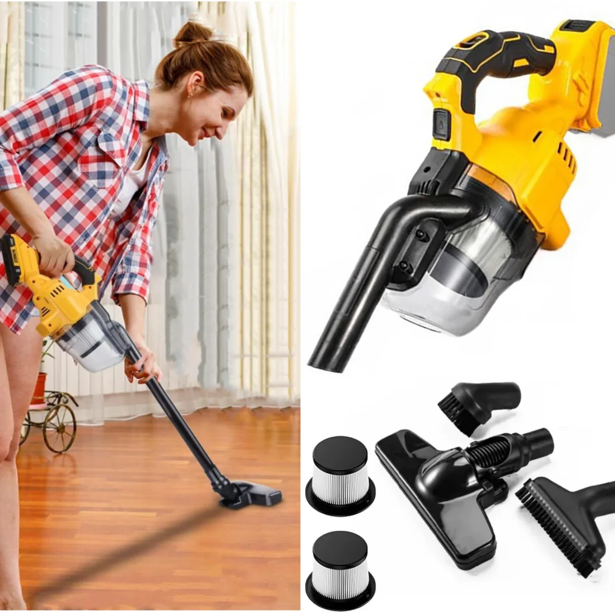 Автомобильный пылесос со светодиодной портативной беспроводной электрической беспроводной очиститель для аккумулятора DEWALT 21 В (без аккумулятора)
Автомобильный пылесос со светодиодной портативной беспроводной электрической беспроводной очиститель для аккумулятора DEWALT 21 В (без аккумулятора)