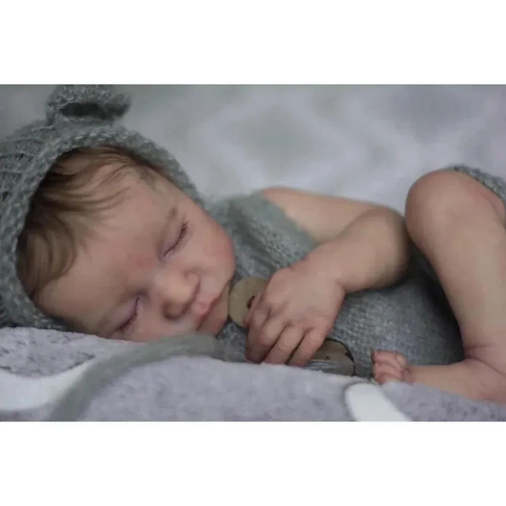 48CM Full Body Vinyl Reborn Doll Levi with Rooted Hair Sleeping Newborn Baby Doll 3D Skin with Details Veins Muñeca Bebe Reborn
48CM Full Body Vinyl Reborn Doll Levi with Rooted Hair Sleeping Newborn Baby Doll 3D Skin with Details Veins Muñeca Bebe Reborn