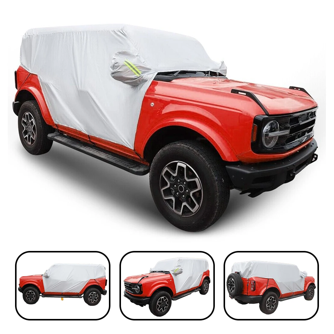 Half Car Waterproof Cover Protector Wear-resistant UV-resistant Fit for Ford Bronco 4-Door 2022-2021 Silver Polyester
Half Car Waterproof Cover Protector Wear-resistant UV-resistant Fit for Ford Bronco 4-Door 2022-2021 Silver Polyester
