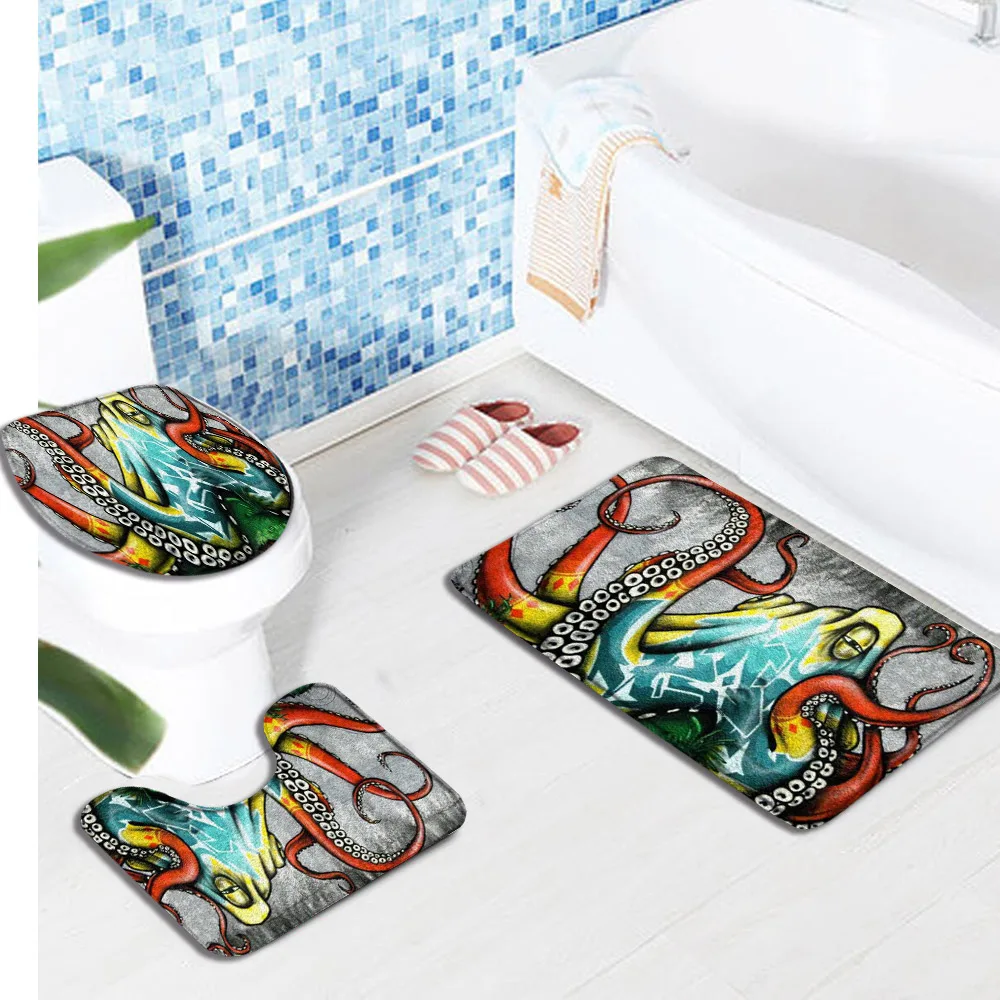 3pcs Set Octopus Tentacles Bathroom Mat Anti Slip Rugs for Bath Mat Carpet floor mat Bathroom Accessories Set Machine Washable
3pcs Set Octopus Tentacles Bathroom Mat Anti Slip Rugs for Bath Mat Carpet floor mat Bathroom Accessories Set Machine Washable