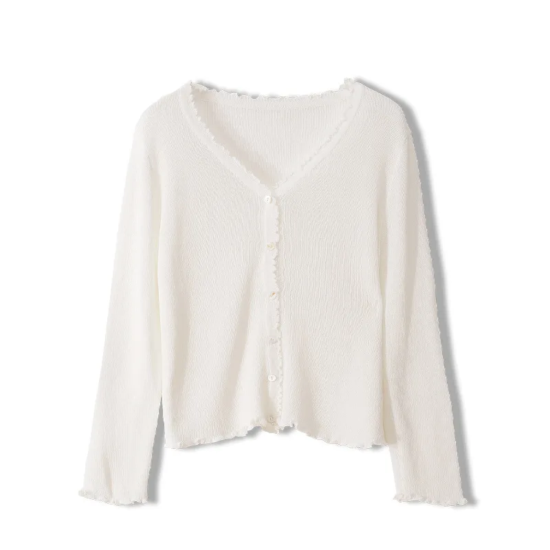 2025 Latest French Artistic Retro Loose White Knitted Sun Protection Cardigan for Women Bulk Wholesale Top
2025 Latest French Artistic Retro Loose White Knitted Sun Protection Cardigan for Women Bulk Wholesale Top