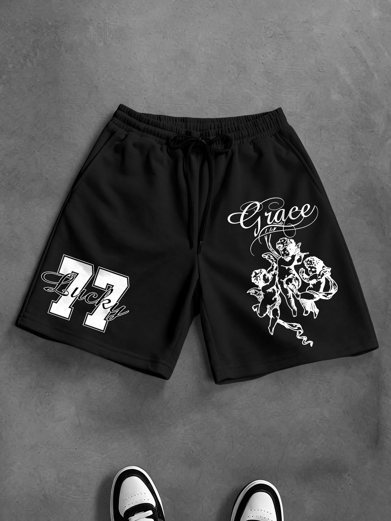 Men's Oversized Gothic Streetwear Shorts Brand Lucky 77 Grace Angel Print Polyester Black Multi Color Casual Shorts S-2XL
Men's Oversized Gothic Streetwear Shorts Brand Lucky 77 Grace Angel Print Polyester Black Multi Color Casual Shorts S-2XL