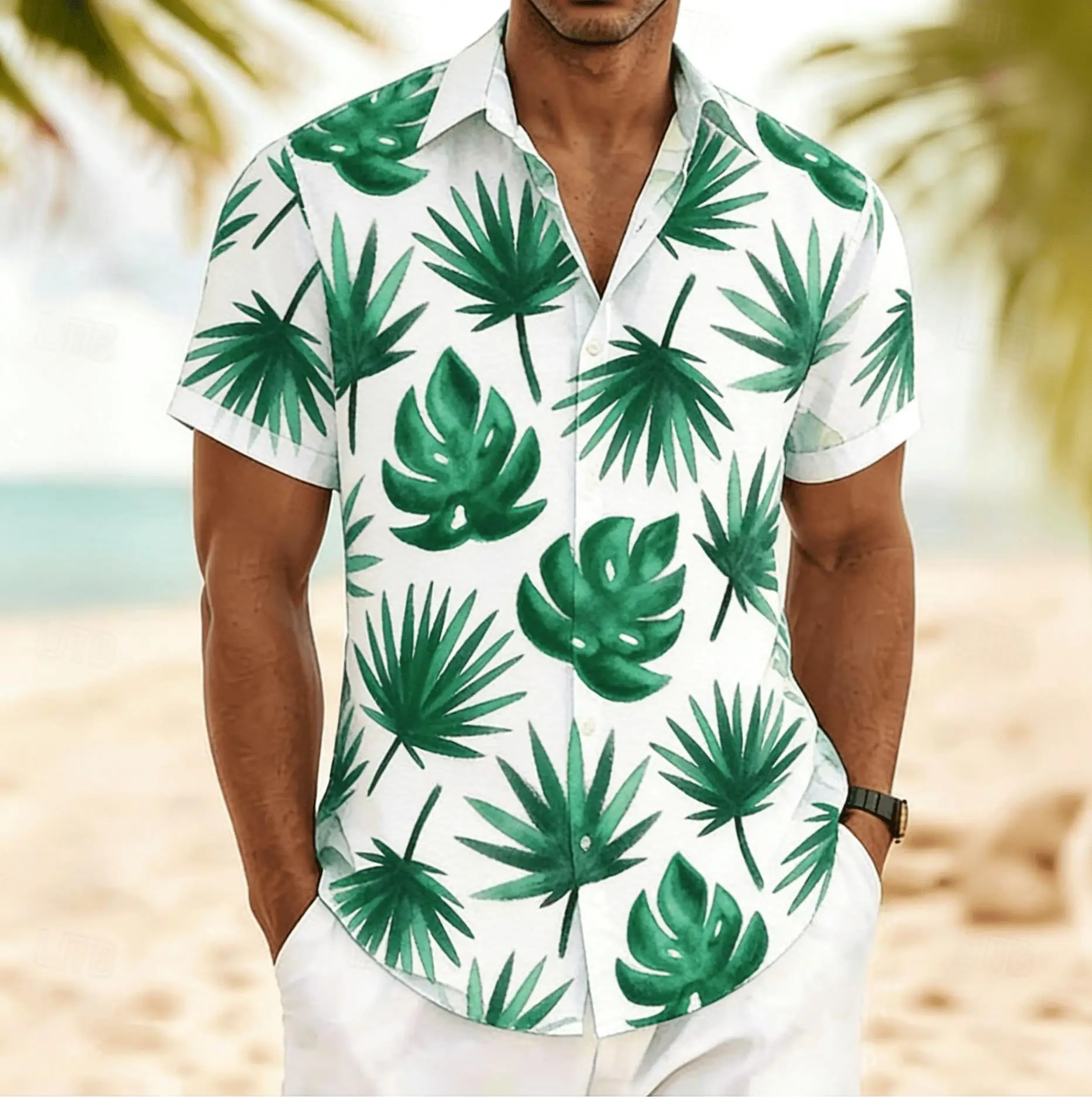 Men's Monstera & Palm Leaf Print Short Sleeve Shirt, Spring Summer Fresh Hawaiian Vacation Blouse, Loose Casual Top
Men's Monstera & Palm Leaf Print Short Sleeve Shirt, Spring Summer Fresh Hawaiian Vacation Blouse, Loose Casual Top