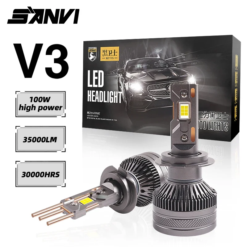 SANVI Car V3 LED Headlight 12V 200W 4775 CSP Big Chips High Power 5500K 35000LM For H4 H7 H11 9005 9006 9012 Car Light Retrofit
SANVI Car V3 LED Headlight 12V 200W 4775 CSP Big Chips High Power 5500K 35000LM For H4 H7 H11 9005 9006 9012 Car Light Retrofit