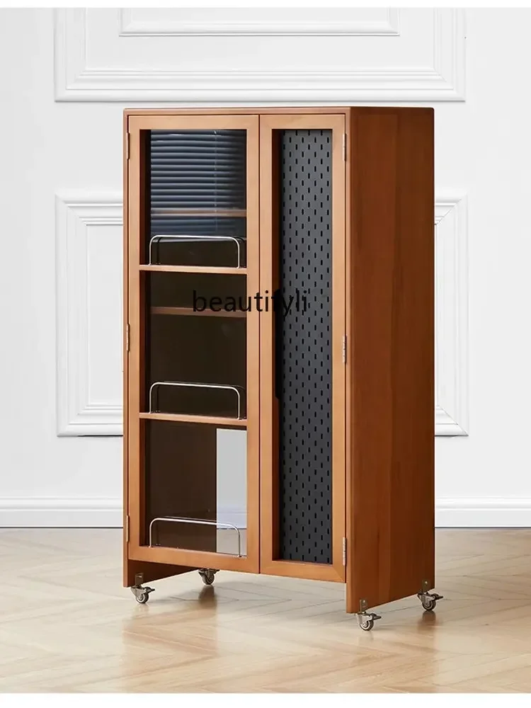 Solid wood housekeeping storage cabinet antique small apartment movable balcony locker
Solid wood housekeeping storage cabinet antique small apartment movable balcony locker