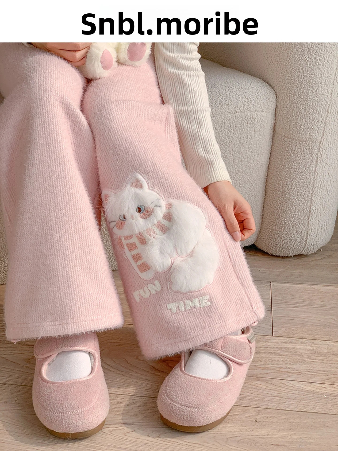 High Waist Wide Leg Pants Women's Pink Furry Embroidery Casual Trousers Sweet Style Versatile High Waist Loose Fit Pants
High Waist Wide Leg Pants Women's Pink Furry Embroidery Casual Trousers Sweet Style Versatile High Waist Loose Fit Pants