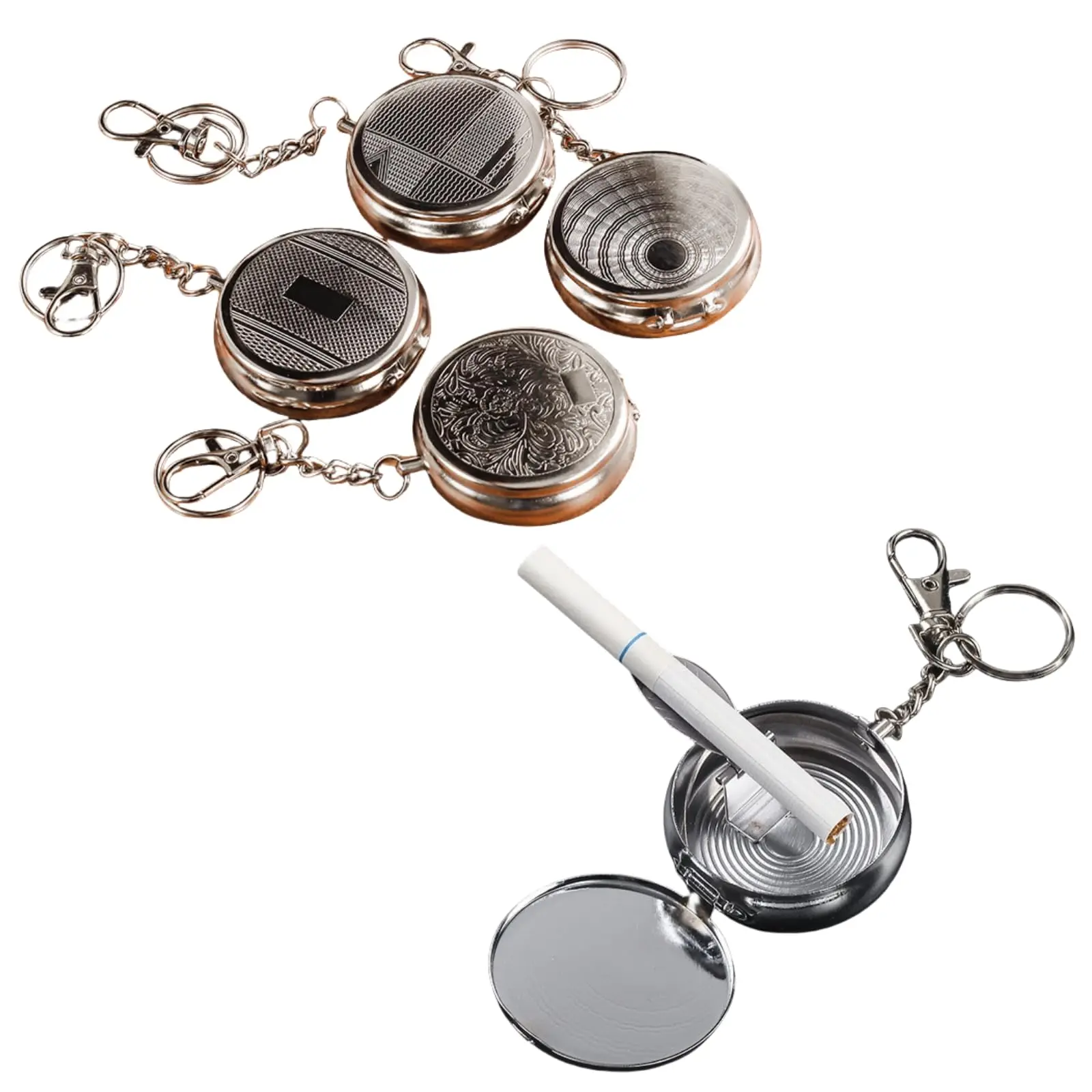 Portable Pocket Ashtray/Vehicle Cigarette Holder Mini Stainless Steel Ash Holder with Key Chain and Outdoor Cigarette Snuffer
Portable Pocket Ashtray/Vehicle Cigarette Holder Mini Stainless Steel Ash Holder with Key Chain and Outdoor Cigarette Snuffer