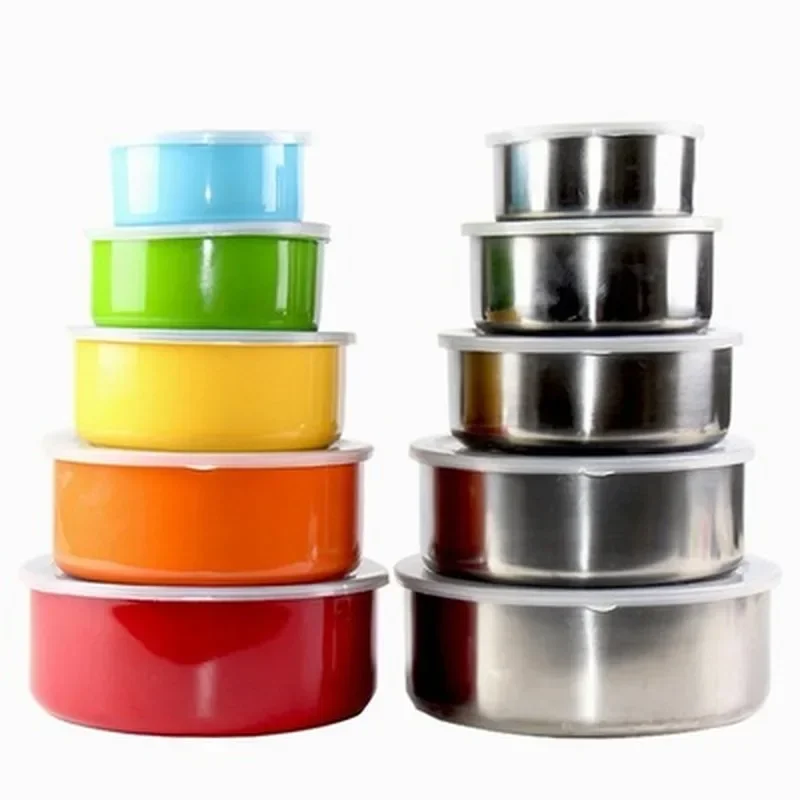 Bowl 5pcs/set Stainless Steel Mixing Bowls Crisper Food Container 5 Bowls with 5 Lids for Kitchen Tools Stainless Steel Tablewar
Bowl 5pcs/set Stainless Steel Mixing Bowls Crisper Food Container 5 Bowls with 5 Lids for Kitchen Tools Stainless Steel Tablewar