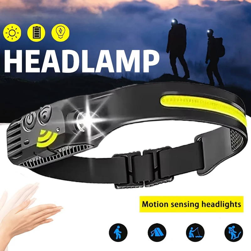 LED Headlamp Rechargeable,Head Light,COB Sensor Headlamp,Waterproof Head Torch w/5 Modes & Motion Sensor,Camping,Running,Hiking
LED Headlamp Rechargeable,Head Light,COB Sensor Headlamp,Waterproof Head Torch w/5 Modes & Motion Sensor,Camping,Running,Hiking