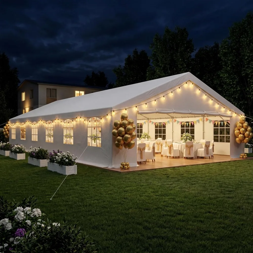 20'×40' Party Tent, Heavy Duty Waterproof Outdoor Canopy with Removable Sidewalls & Roll-up Door, Large Wedding, Customized
20'×40' Party Tent, Heavy Duty Waterproof Outdoor Canopy with Removable Sidewalls & Roll-up Door, Large Wedding, Customized