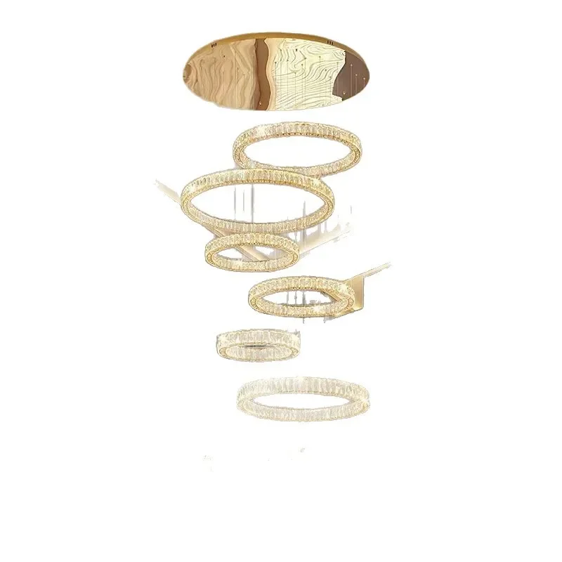 Duplex floor crystal chandelier, villa empty, hall main light loft floor hollow light luxury staircase light
Duplex floor crystal chandelier, villa empty, hall main light loft floor hollow light luxury staircase light
