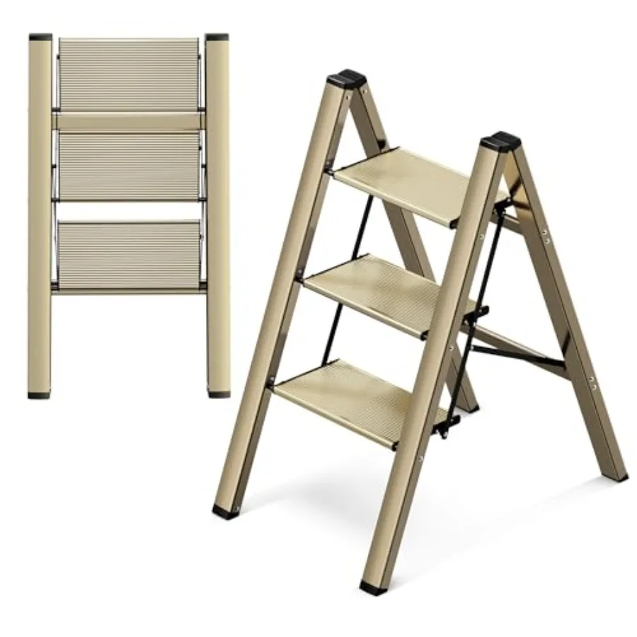 3 Step Ladder Aluminum Folding Step Stool with Anti-Slip Sturdy and Wide Pedal Lightweight Portable Stepladder for Home and Kit
3 Step Ladder Aluminum Folding Step Stool with Anti-Slip Sturdy and Wide Pedal Lightweight Portable Stepladder for Home and Kit