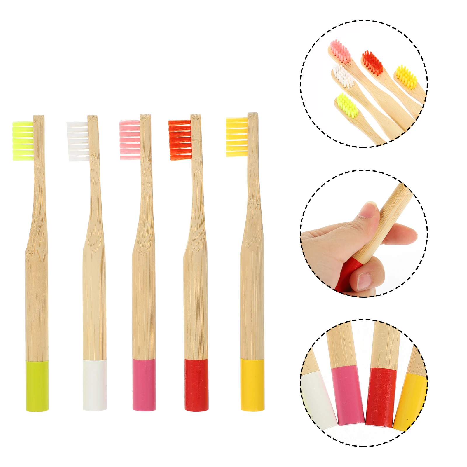 5pcs Portable Wear-Resistant Wooden Kids Toothbrushes Comfortable Safe Manual Soft Bristles Attractive Colors Travel Dental
5pcs Portable Wear-Resistant Wooden Kids Toothbrushes Comfortable Safe Manual Soft Bristles Attractive Colors Travel Dental