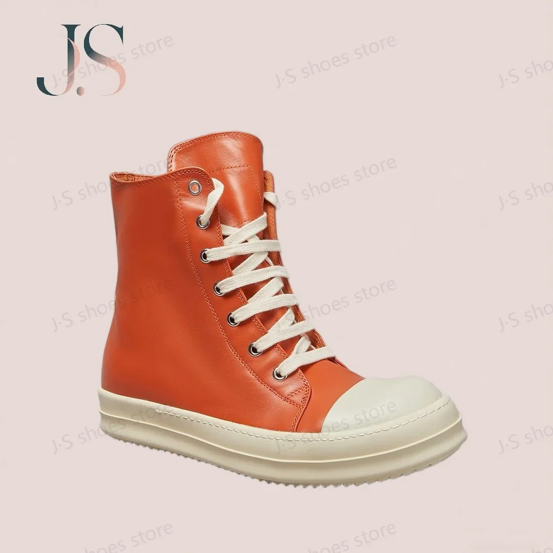 Ro Men Shoe Orange Leather Boots High Top Casual Shoes Cowhide Sneakers Lace Up Classic Zipper Women Sneaker Cowhide Ankle Boot
Ro Men Shoe Orange Leather Boots High Top Casual Shoes Cowhide Sneakers Lace Up Classic Zipper Women Sneaker Cowhide Ankle Boot