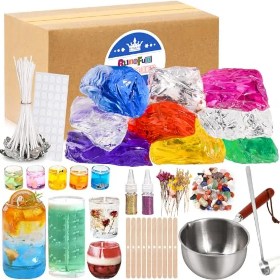 Home DIY Candle Making Kit, 7 Colors Gel Wax with Full Accessories, Easy for Beginners
Home DIY Candle Making Kit, 7 Colors Gel Wax with Full Accessories, Easy for Beginners