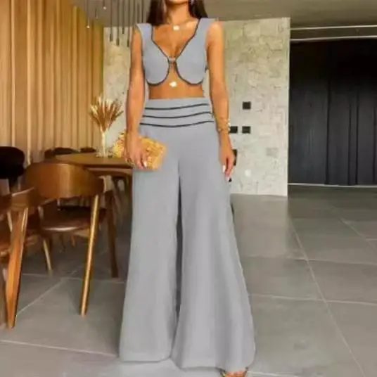 Fashionable Color Block Low Cut Short Vest Sexy Casual Pants Set Autumn 2023 Elegant Style Striped Pattern Women's Three-Piec...
Fashionable Color Block Low Cut Short Vest Sexy Casual Pants Set Autumn 2023 Elegant Style Striped Pattern Women's Three-Piec...