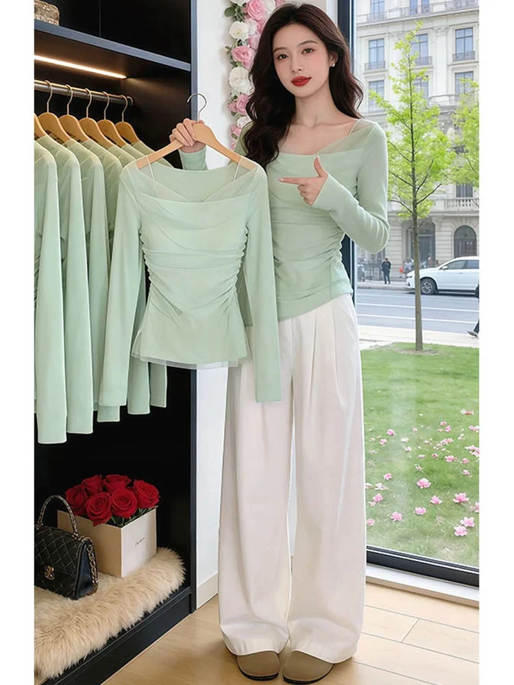Fashionable Long Sleeve T-Shirt Women's Beautiful Stylish Unique Cover up Top Casual Loose Fit Summer High Waist round Neck
Fashionable Long Sleeve T-Shirt Women's Beautiful Stylish Unique Cover up Top Casual Loose Fit Summer High Waist round Neck