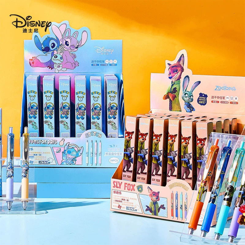 24 шт., гелевая ручка Disney Stitch Zootopia, милая черная ручка с героями мультфильмов 0,5 мм, студенческие канцелярские товары, оптовая продажа
24 шт., гелевая ручка Disney Stitch Zootopia, милая черная ручка с героями мультфильмов 0,5 мм, студенческие канцелярские товары, оптовая продажа
