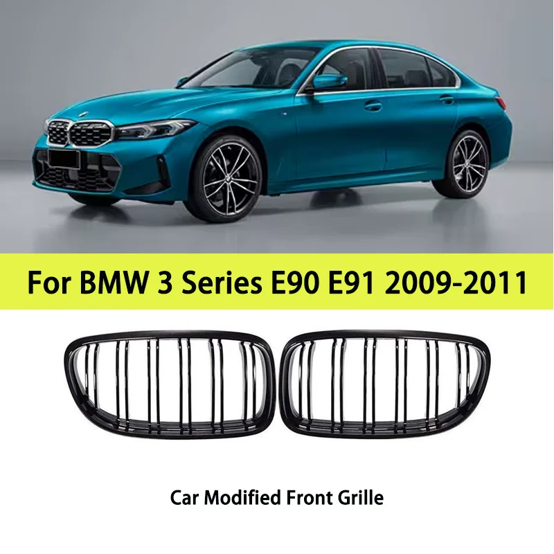 For BMW 09-12 3 Series E90 late parallel bars bright black grille modified double line grille
For BMW 09-12 3 Series E90 late parallel bars bright black grille modified double line grille