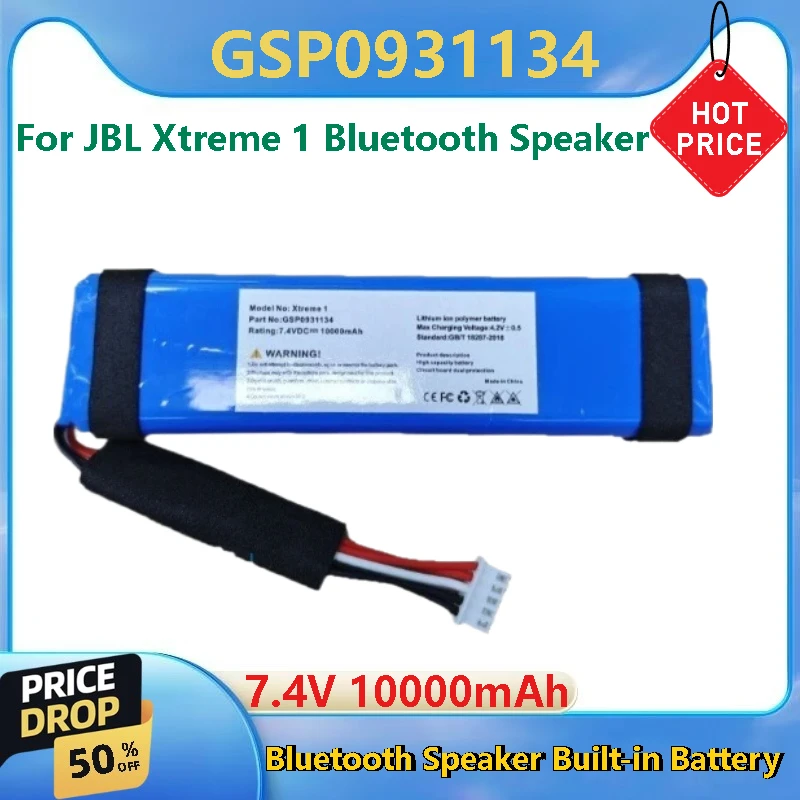 Brand New High capacity·GSP0931134 7.4V 10000mAh Replacement Built-in Battery For JBL Xtreme 1 Bluetooth Speaker
Brand New High capacity·GSP0931134 7.4V 10000mAh Replacement Built-in Battery For JBL Xtreme 1 Bluetooth Speaker