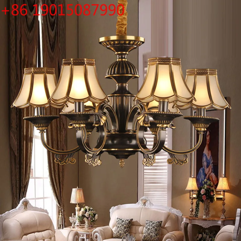 Light luxury black gold-polished all-copper chandelier living room dining room bedroom study 6-head copper art lamp
Light luxury black gold-polished all-copper chandelier living room dining room bedroom study 6-head copper art lamp