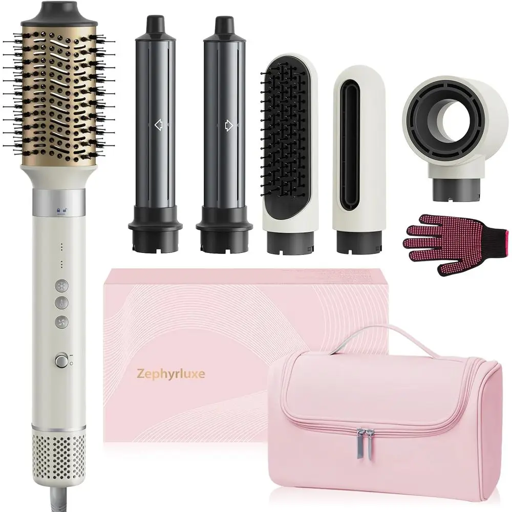6-in-1 High-Speed Ionic Hair Dryer with Auto-Wrap Curlers, Volumizer, and Travel Case
6-in-1 High-Speed Ionic Hair Dryer with Auto-Wrap Curlers, Volumizer, and Travel Case