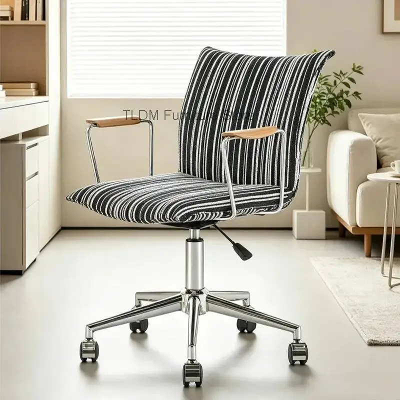 Modern Striped Fabric Office Chair with Wooden Armrests,Adjustable Height Swivel Desk Chair,Ergonomic Task Chair for Home Office
Modern Striped Fabric Office Chair with Wooden Armrests,Adjustable Height Swivel Desk Chair,Ergonomic Task Chair for Home Office