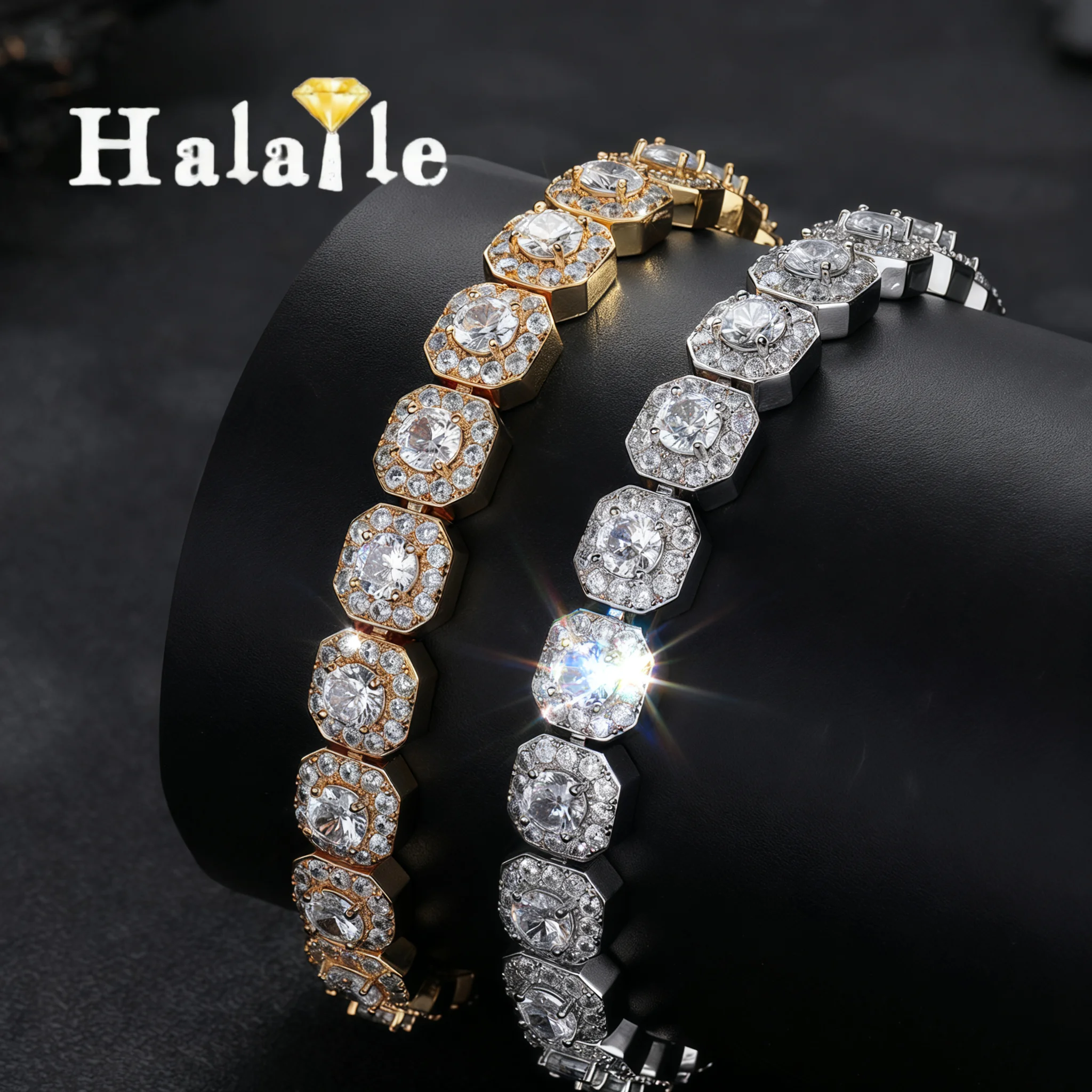 Браслет Halaile из серебра 925 пробы с муассанитом цвета D для мужчин, сверкающие роскошные ювелирные изделия, модный подарок для вечеринки 
Браслет Halaile из серебра 925 пробы с муассанитом цвета D для мужчин, сверкающие роскошные ювелирные изделия, модный подарок для вечеринки