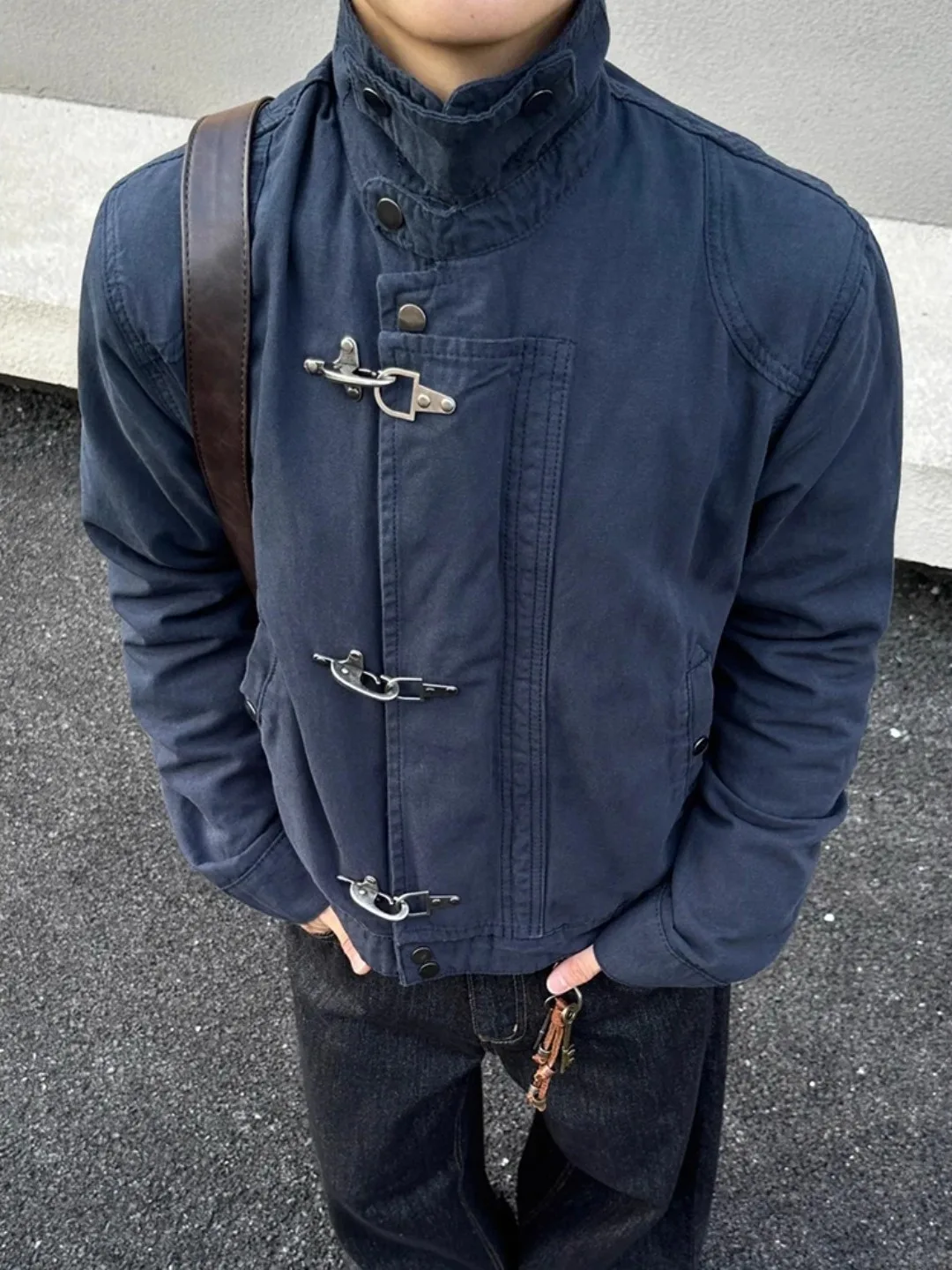 Deconstructed Stand Collar Workwear Jaet oulder Pad ex Early Autumn Top Zipper Closure Aircrt Button Casual Sle
Deconstructed Stand Collar Workwear Jaet oulder Pad ex Early Autumn Top Zipper Closure Aircrt Button Casual Sle