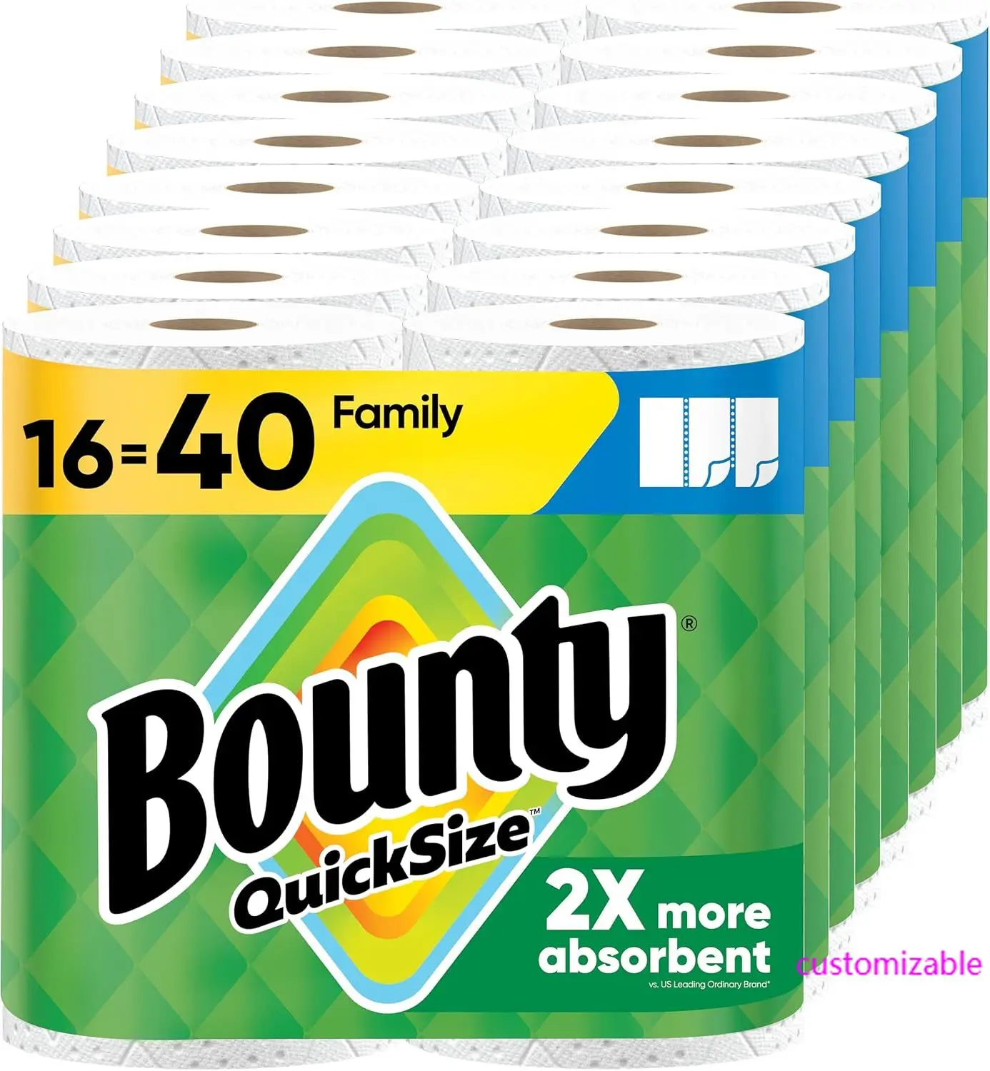 Quick-Size Paper Towels, White, 16 Family Rolls = 40 Regular Rolls
Quick-Size Paper Towels, White, 16 Family Rolls = 40 Regular Rolls