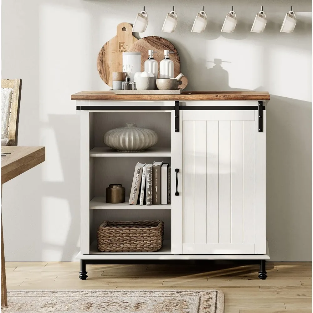 Farmhouse Coffee Bar Cabinet with Sliding Barn Door, Wood Sideboard Buffet Cabinet with Adjustable Shelf & Metal Leg,
Farmhouse Coffee Bar Cabinet with Sliding Barn Door, Wood Sideboard Buffet Cabinet with Adjustable Shelf & Metal Leg,