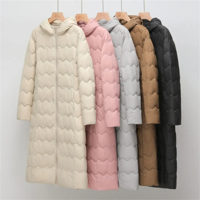 New Autumn Winter Warm Long Hooded Down Jacket Women Light Thin White Duck Down Coat Parkas Female Loose Bigsize Puffer Outwears
New Autumn Winter Warm Long Hooded Down Jacket Women Light Thin White Duck Down Coat Parkas Female Loose Bigsize Puffer Outwears