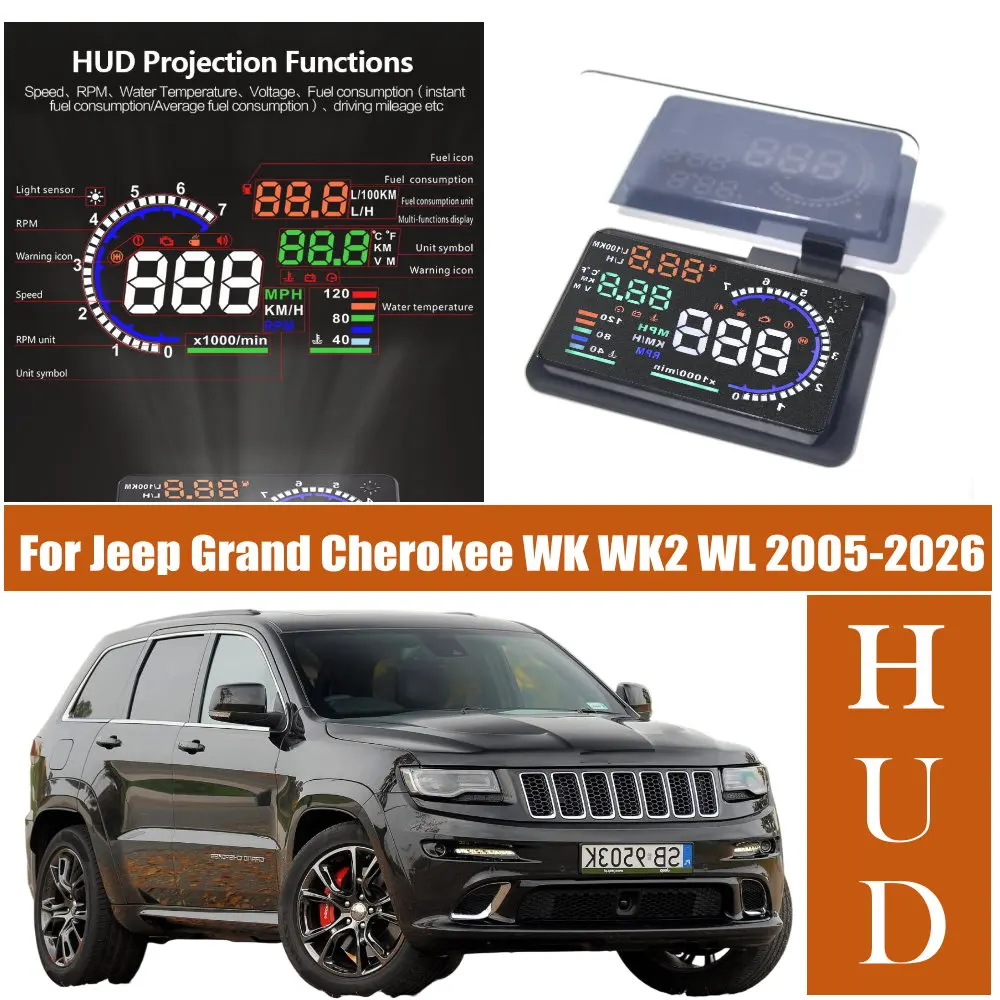 Car HUD Head Up Display LED Windshield Projection For Jeep Grand Cherokee WK 2005-2010 WK2 2011-2021 WL 2021-2026
Car HUD Head Up Display LED Windshield Projection For Jeep Grand Cherokee WK 2005-2010 WK2 2011-2021 WL 2021-2026