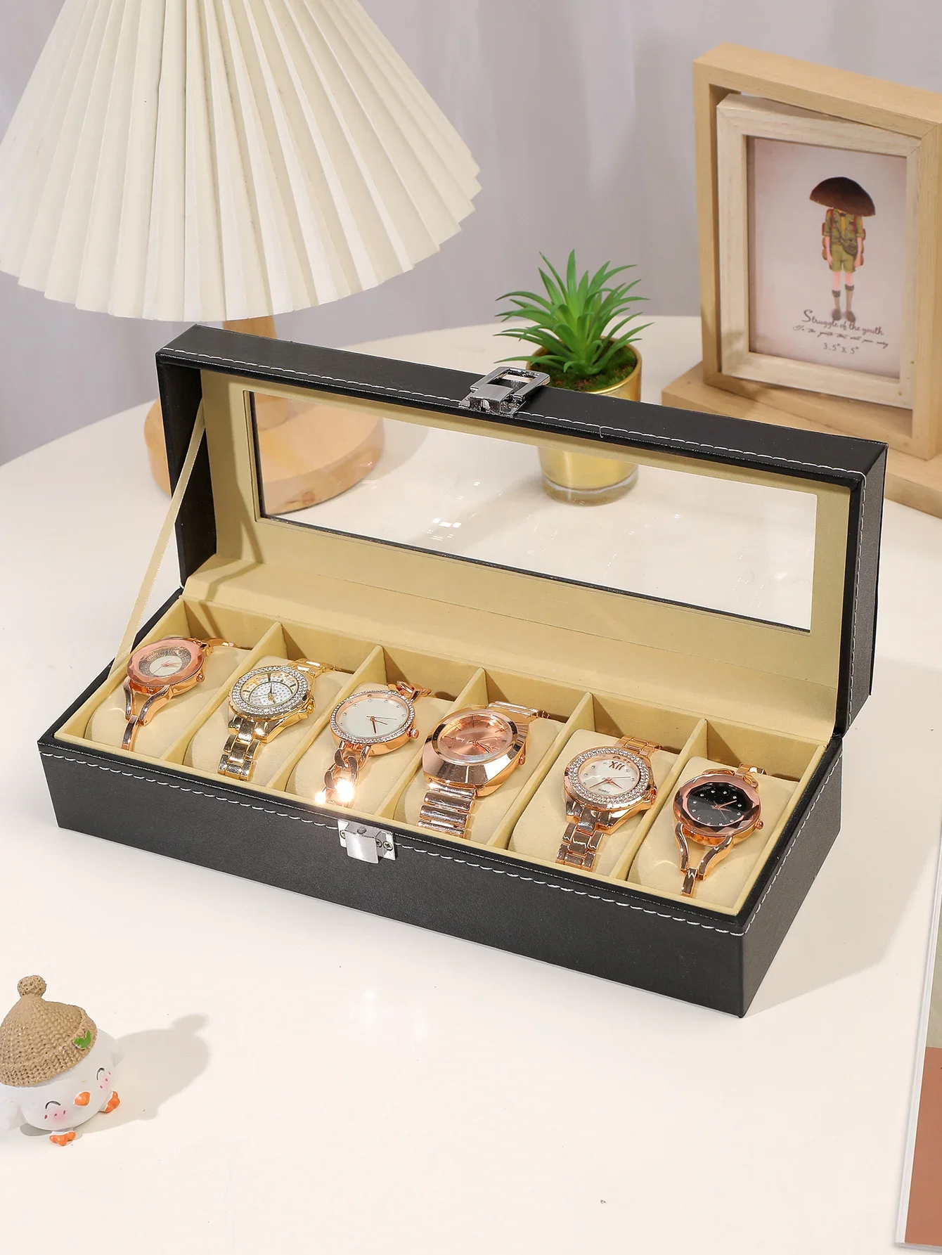 6 Slots Wrist Watch Box Watch Holder Case Organizer PU Leather Watch Display Box regalos para hombre Freezer organizer Box Desk
6 Slots Wrist Watch Box Watch Holder Case Organizer PU Leather Watch Display Box regalos para hombre Freezer organizer Box Desk
