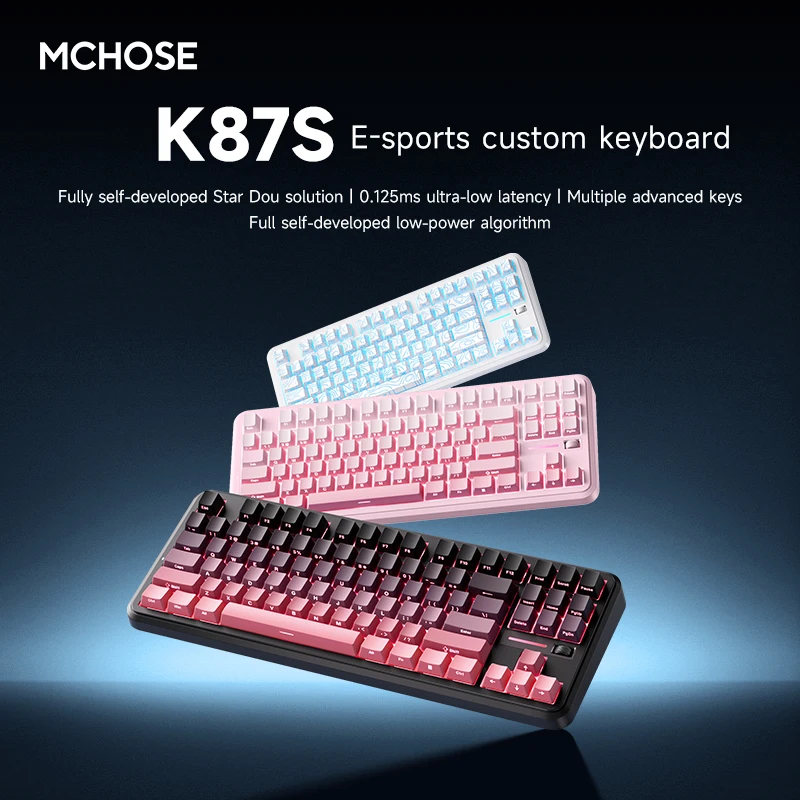 MCHOSE K87S Keyboard Three Model Mechanical Magnetic Knob Control Gaming Hot Swappable Custom Keyboard For Laptop PC 
MCHOSE K87S Keyboard Three Model Mechanical Magnetic Knob Control Gaming Hot Swappable Custom Keyboard For Laptop PC
