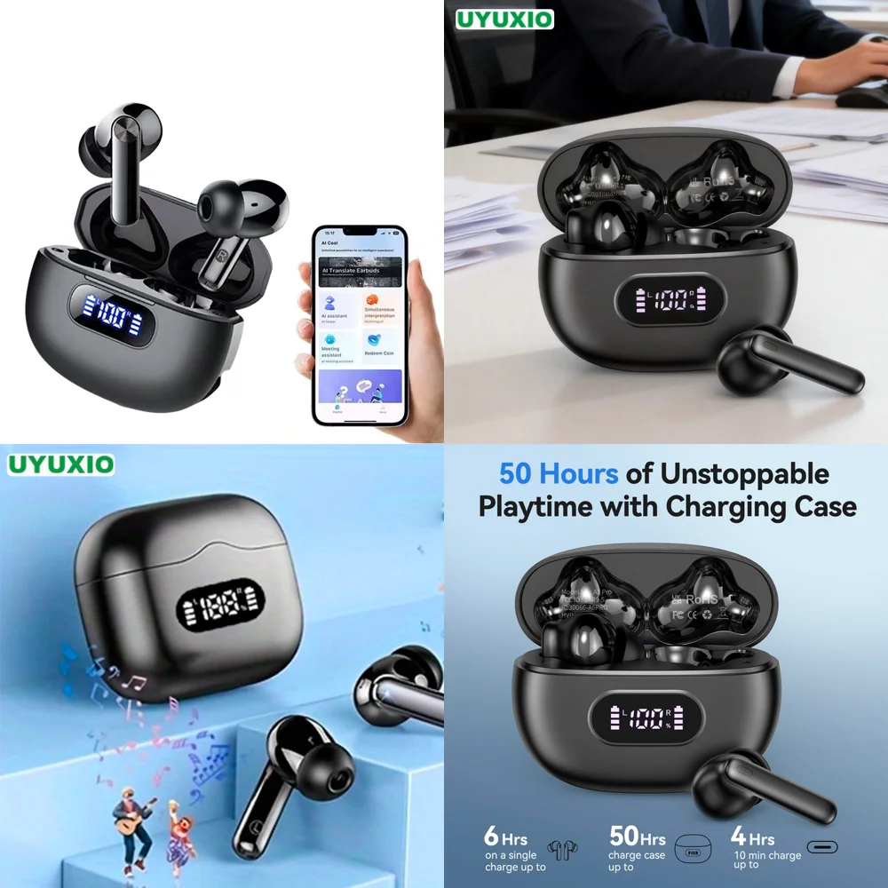 Clear Calls Real Time AI Language Translation Earbuds for Travel Wireless Earphone with LED Display Headphones Trending Products
Clear Calls Real Time AI Language Translation Earbuds for Travel Wireless Earphone with LED Display Headphones Trending Products