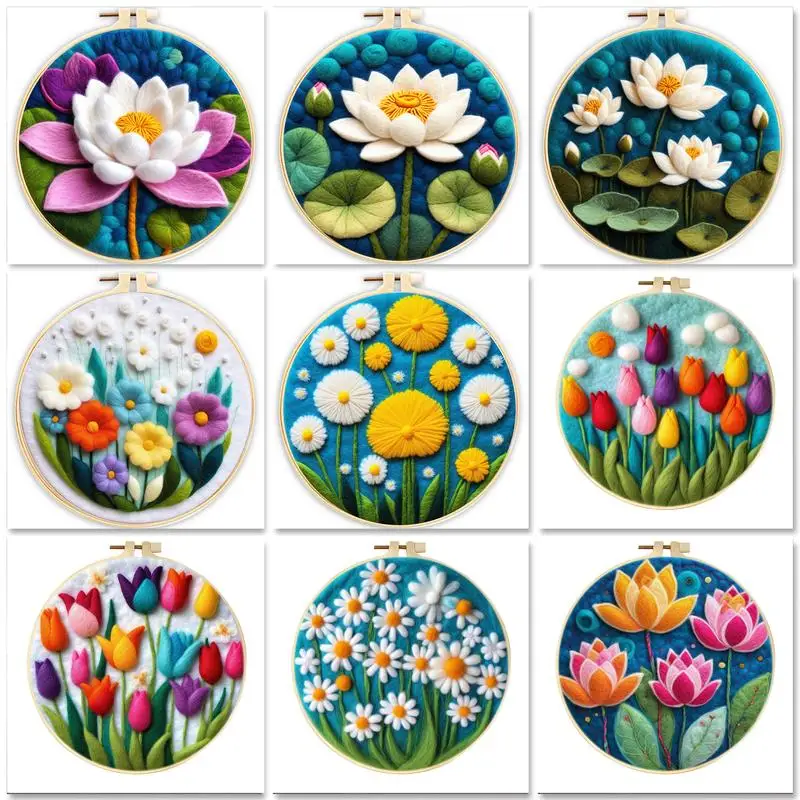 GATYZTORY 20x20cm Frame With Wool Felting Package Lotus Needle Felting Painting Kit For Beginner Unique Gift Wool Paintings
GATYZTORY 20x20cm Frame With Wool Felting Package Lotus Needle Felting Painting Kit For Beginner Unique Gift Wool Paintings