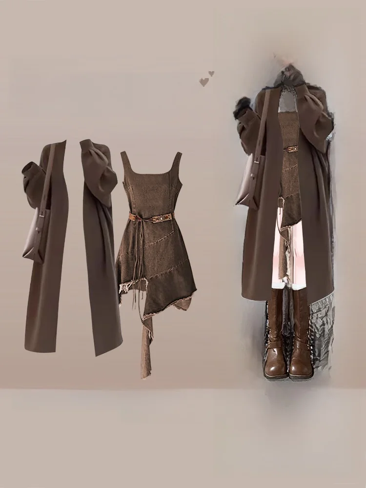 Autumnal Vintage Lazy Style Mid-Length Knitted Sweater Coat Women's Waist-Cinching Spicy Girl Asymmetrical Strap Dress Two-Pi...
Autumnal Vintage Lazy Style Mid-Length Knitted Sweater Coat Women's Waist-Cinching Spicy Girl Asymmetrical Strap Dress Two-Pi...