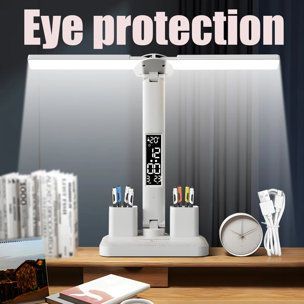 Eye Protection Rechargeable Lamp LED Desktop Light Time Display Stand Lighting Smart Touch Switch Night Table Lamp Work Reading
Eye Protection Rechargeable Lamp LED Desktop Light Time Display Stand Lighting Smart Touch Switch Night Table Lamp Work Reading