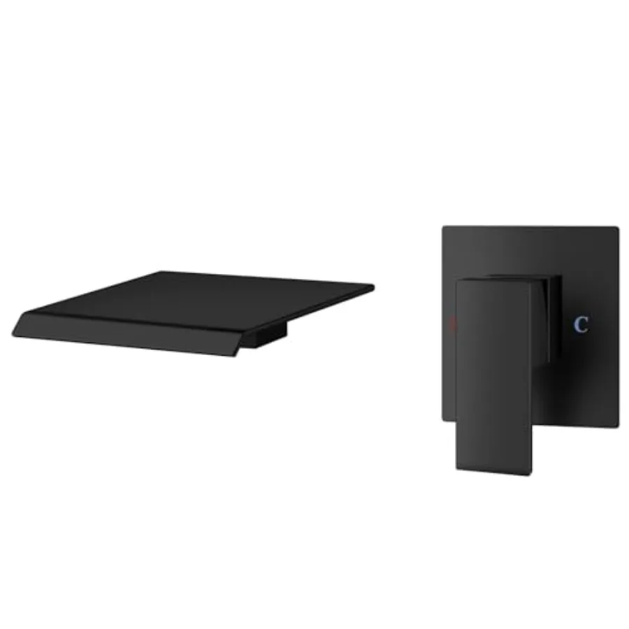 Wall Mount Tub Filler for Bathtub, Matte Black Stainless Steel Waterfall Faucet with High Flow Spout and Single Handle, Include
Wall Mount Tub Filler for Bathtub, Matte Black Stainless Steel Waterfall Faucet with High Flow Spout and Single Handle, Include
